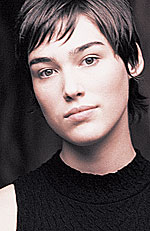 Woman with short dark hair